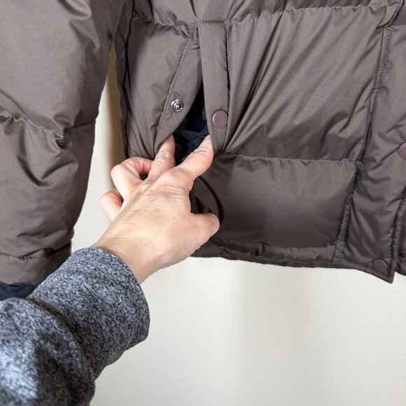 Quince Responsible Down Puffer Jacket Hot Fudge Womens Size S Minimalist Warm - Picture 5 of 12